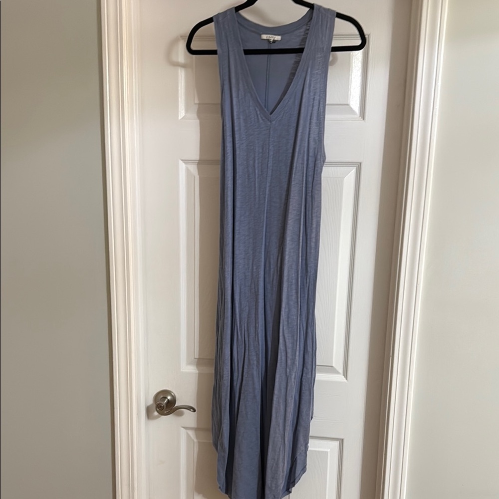 Z Supply Gray Sleeveless V-Neck Maxi Sundress